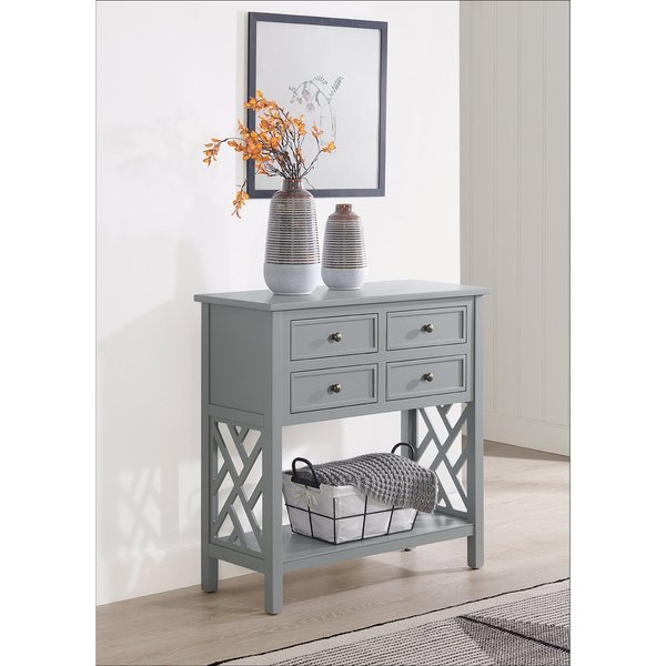 Alaterre Furniture 32 X 14 X 32, Pine with Composite Wood Top, Gray ANCT1040
